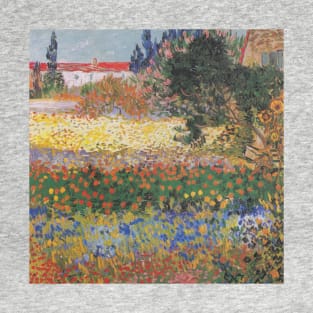 Vincent Van Gogh- Flowering Garden with Path T-Shirt